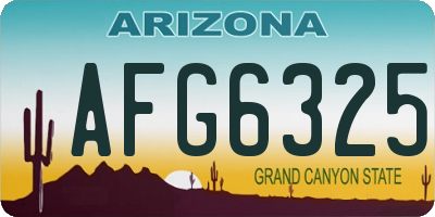 AZ license plate AFG6325