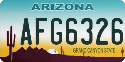AZ license plate AFG6326