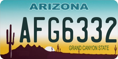 AZ license plate AFG6332