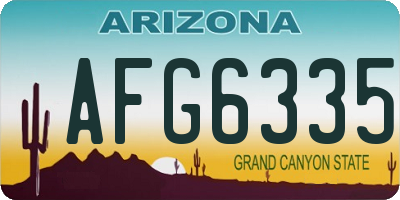AZ license plate AFG6335