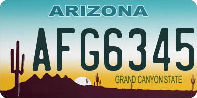 AZ license plate AFG6345