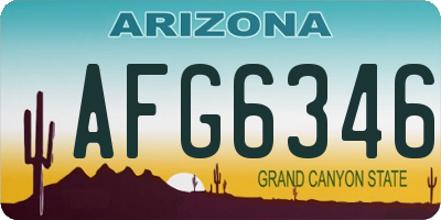AZ license plate AFG6346