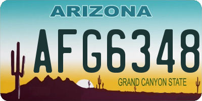 AZ license plate AFG6348