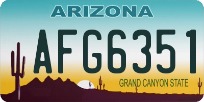 AZ license plate AFG6351