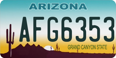 AZ license plate AFG6353