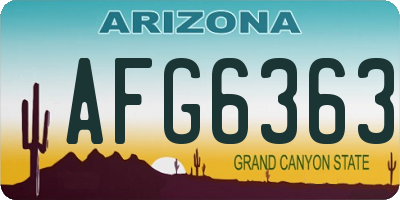 AZ license plate AFG6363