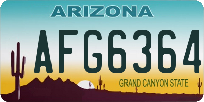 AZ license plate AFG6364