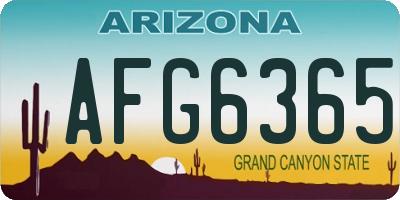 AZ license plate AFG6365