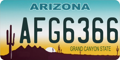 AZ license plate AFG6366
