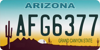 AZ license plate AFG6377