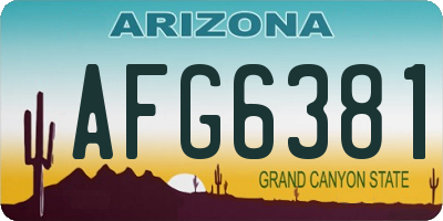 AZ license plate AFG6381
