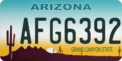 AZ license plate AFG6392