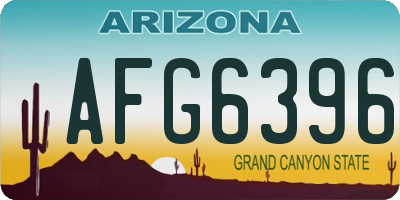 AZ license plate AFG6396