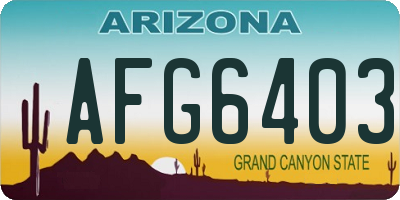 AZ license plate AFG6403