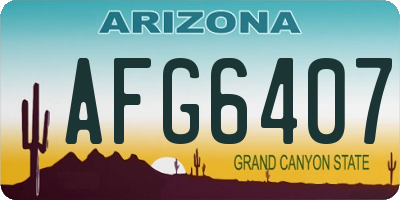 AZ license plate AFG6407