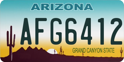 AZ license plate AFG6412