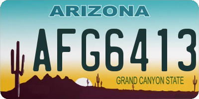 AZ license plate AFG6413
