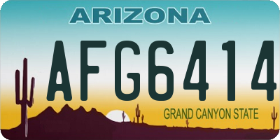 AZ license plate AFG6414