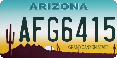 AZ license plate AFG6415
