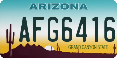 AZ license plate AFG6416