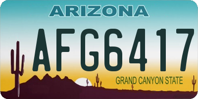 AZ license plate AFG6417