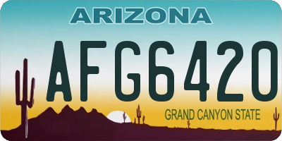 AZ license plate AFG6420