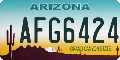 AZ license plate AFG6424