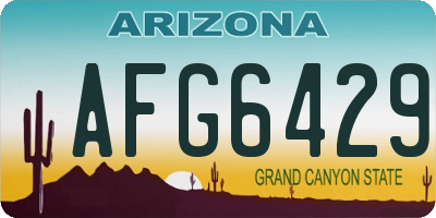 AZ license plate AFG6429