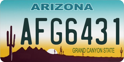 AZ license plate AFG6431