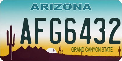 AZ license plate AFG6432