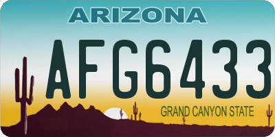 AZ license plate AFG6433