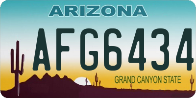 AZ license plate AFG6434