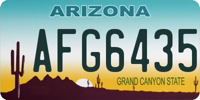 AZ license plate AFG6435