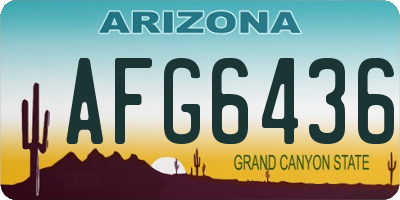 AZ license plate AFG6436