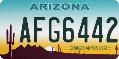 AZ license plate AFG6442