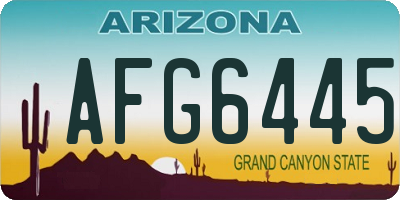 AZ license plate AFG6445