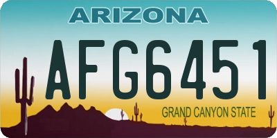 AZ license plate AFG6451