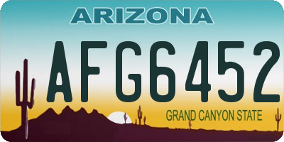 AZ license plate AFG6452