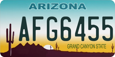 AZ license plate AFG6455