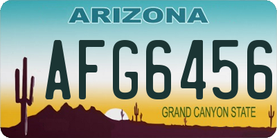 AZ license plate AFG6456