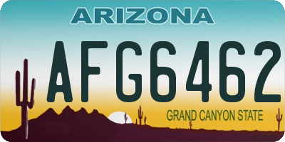 AZ license plate AFG6462