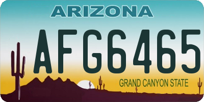 AZ license plate AFG6465
