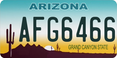 AZ license plate AFG6466