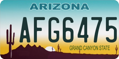 AZ license plate AFG6475