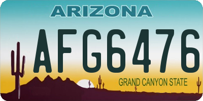 AZ license plate AFG6476