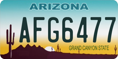 AZ license plate AFG6477