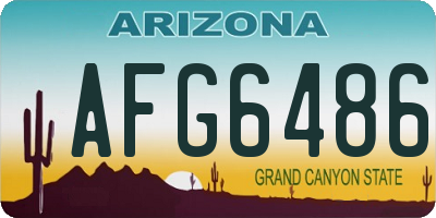 AZ license plate AFG6486