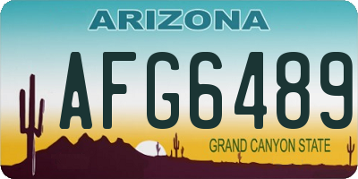 AZ license plate AFG6489