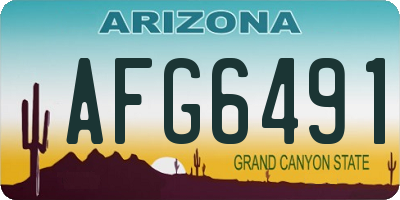 AZ license plate AFG6491