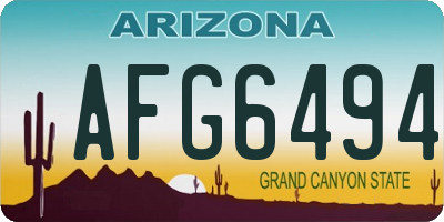 AZ license plate AFG6494